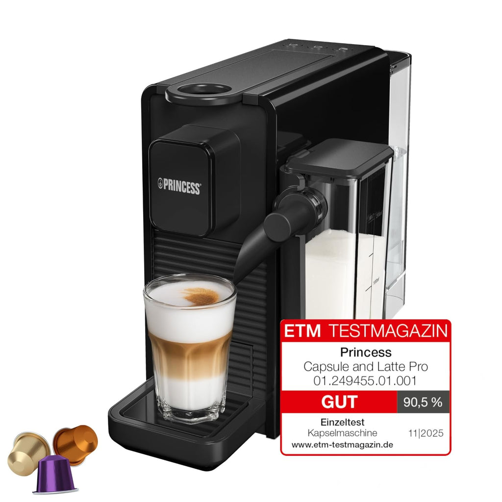 Machine à Café à Capsules and Latte Pro, Lait Automatique, 20 Bars