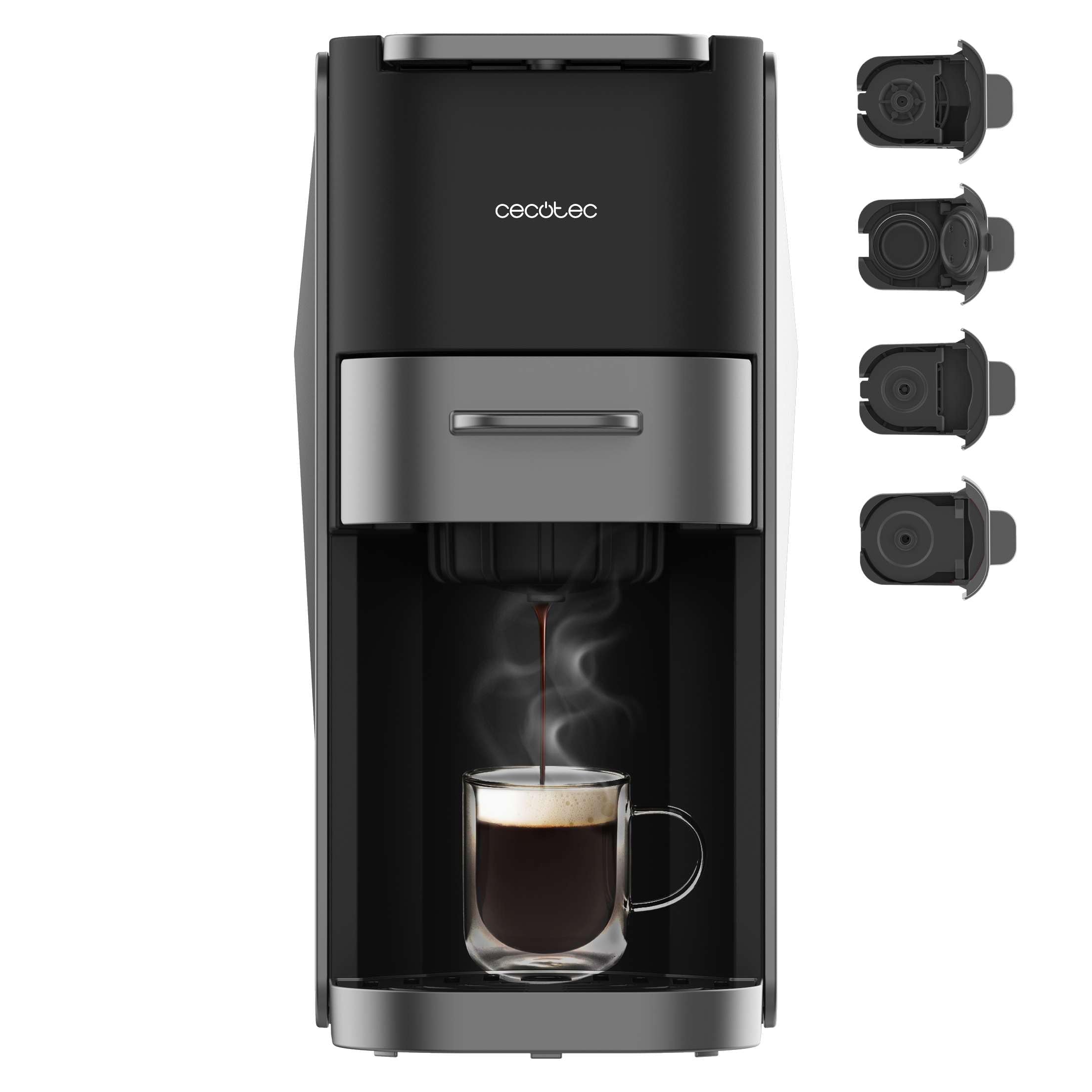 machines à café à capsules FreeStyle Compact White. Cafetière espresso très compacte 4 en 1