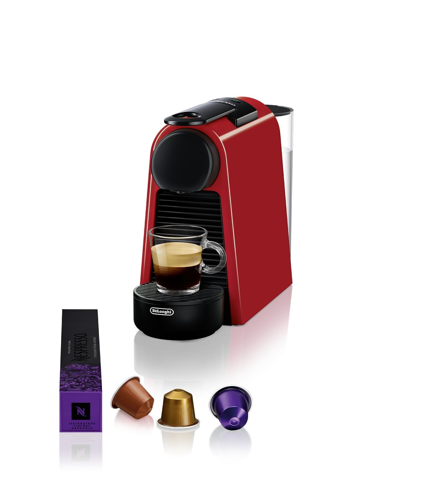 Essenza Mini, Machine à Café Automatique, Machine à Capsules Pression 19 Bar, 1150W, Rouge