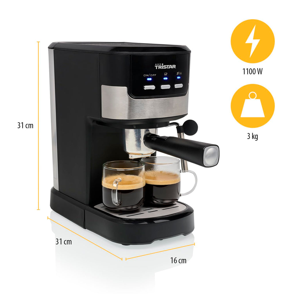 Machine à Espresso 2 tasses à la fois | 20 bars | 1100 W