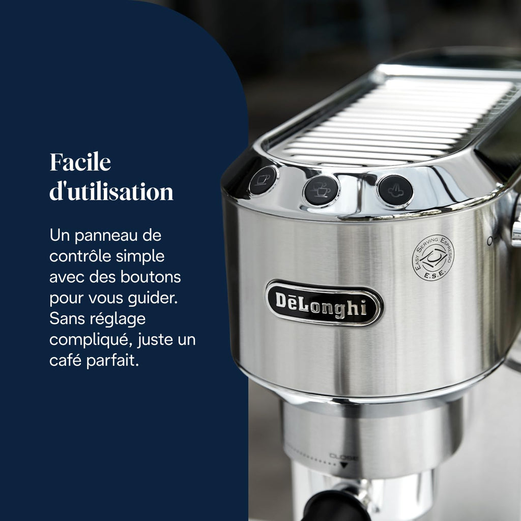 Machine à Expresso avec Buse à Mousse de Lait Professionnelle, Réservoir de 1 L, Boîtier en Métal