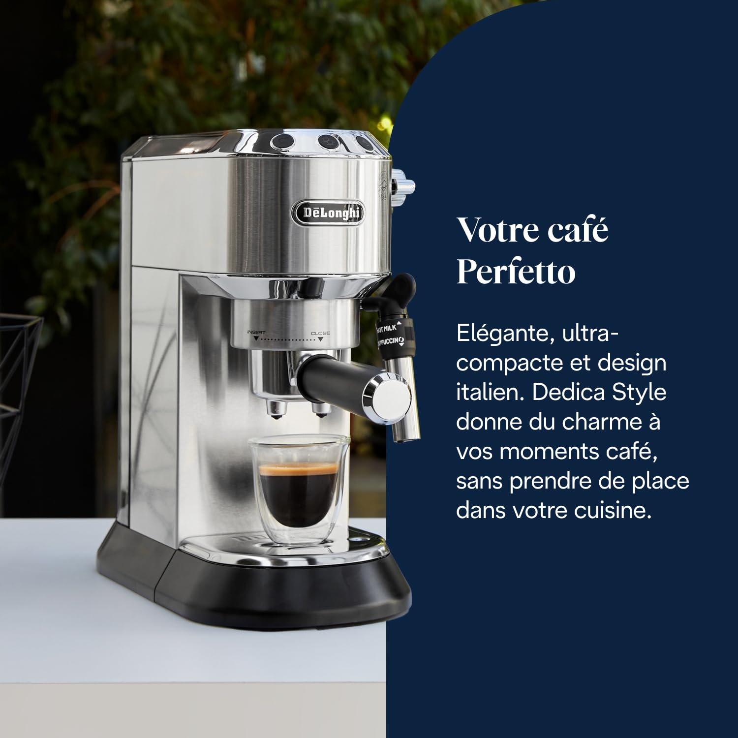 Machine à Expresso avec Buse à Mousse de Lait Professionnelle, Réservoir de 1 L, Boîtier en Métal