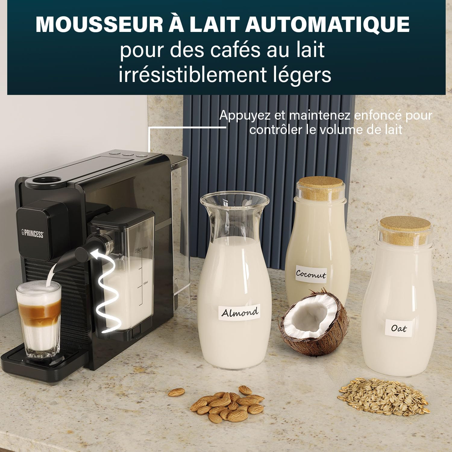 Machine à Café à Capsules and Latte Pro, Lait Automatique, 20 Bars