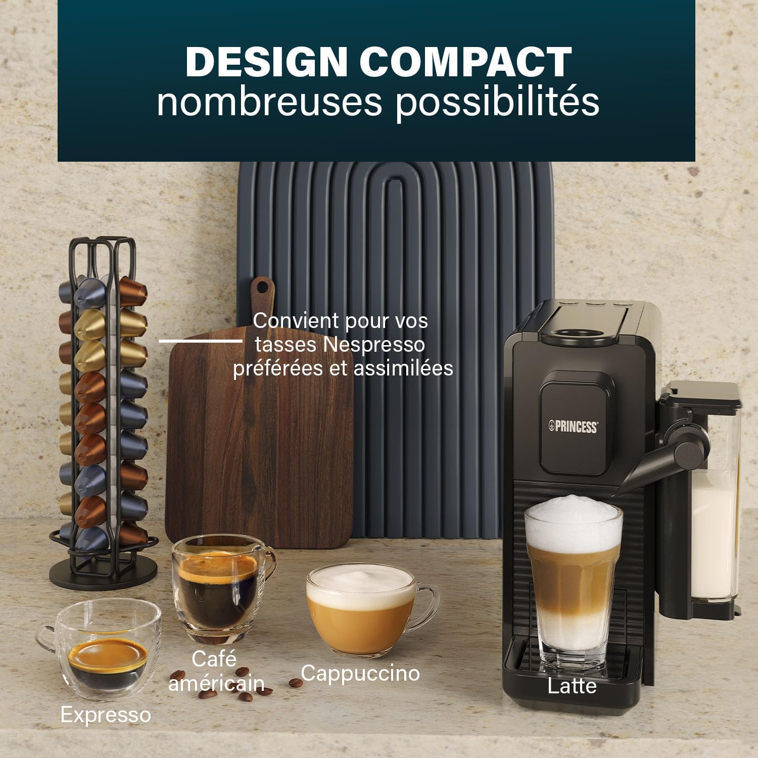 Machine à Café à Capsules and Latte Pro, Lait Automatique, 20 Bars
