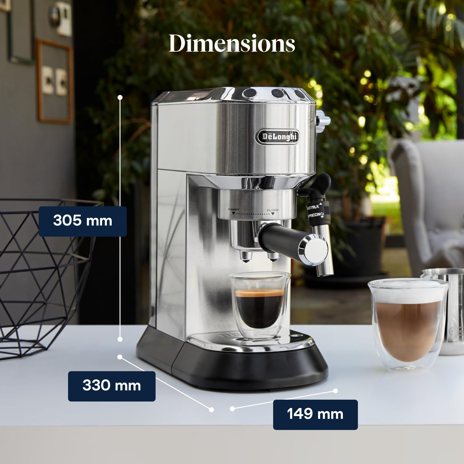 Machine à Expresso avec Buse à Mousse de Lait Professionnelle, Réservoir de 1 L, Boîtier en Métal