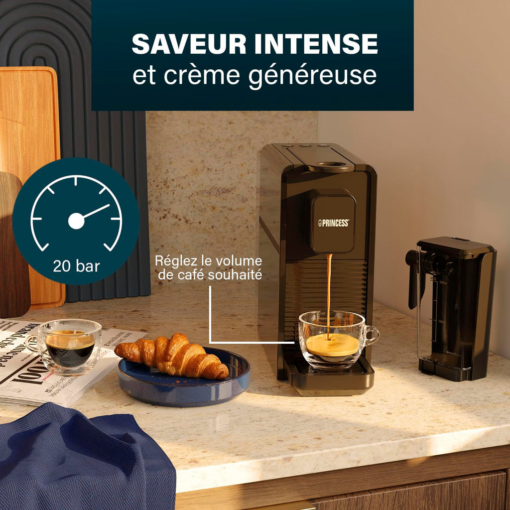 Machine à Café à Capsules and Latte Pro, Lait Automatique, 20 Bars